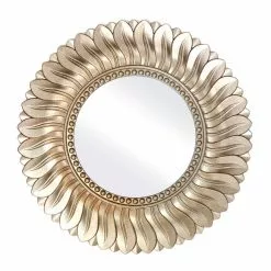 Dunelm Leaf Round Champagne Wall Mirror, 75cm -All Mirrors Store 1000037483 alt02