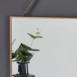 Dunelm Hanging Chain Square Wall Mirror, Gold 28x38cm -All Mirrors Store 1000146696 alt02