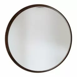 Cedar & Sage Sutton Round Walnut Wall Mirror, 74cm -All Mirrors Store 1000160432 alt02
