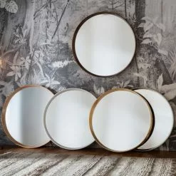 Cedar & Sage Sutton Round Oak Wall Mirror, 74cm -All Mirrors Store 1000160433 alt02