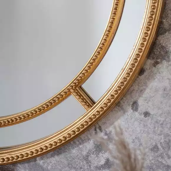 Cedar & Sage Mansfield Round Wall Mirror, Gold 90cm 4 Cedar & Sage Mansfield Round Wall Mirror, Gold 90cm - Image 2