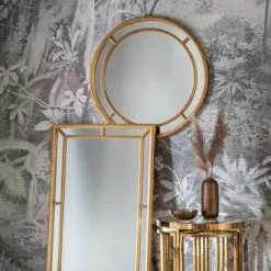 Cedar & Sage Mansfield Round Wall Mirror, Gold 90cm 7 Cedar & Sage Mansfield Round Wall Mirror, Gold 90cm -All Mirrors Store 1000160449 alt02