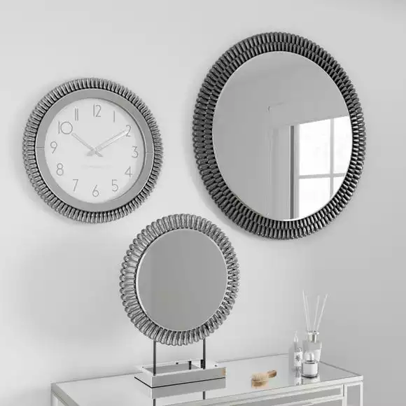 Dunelm Glam Gem Edge Round Smoked Wall Mirror, 76cm 5 Dunelm Glam Gem Edge Round Smoked Wall Mirror, 76cm - Image 3