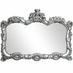 Dunelm Ormolu Ornate Wall Mirror, Silver 85x117cm
