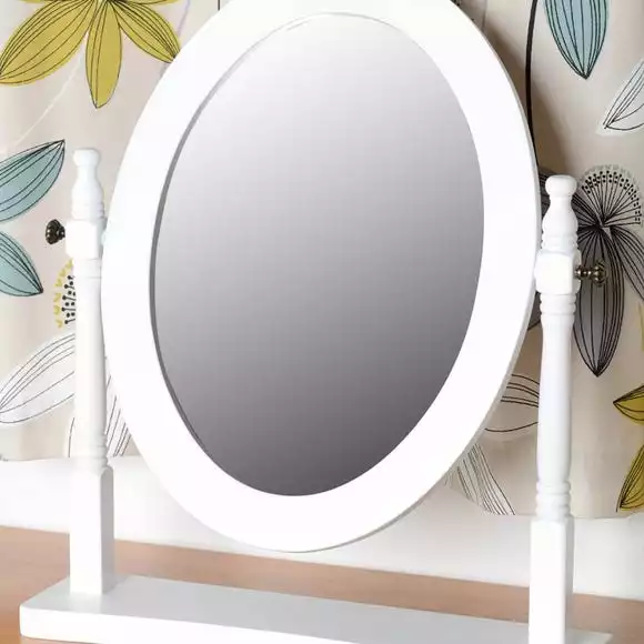 Seconique Contessa Dressing Table Mirror, White 57x48cm 3 Seconique Contessa Dressing Table Mirror, White 57x48cm