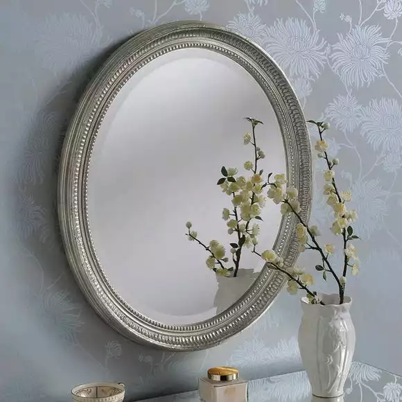 Yearn Mirrors Yearn Ornate Oval Mirror, Silver 71x61cm 2 Yearn Mirrors Yearn Ornate Oval Mirror, Silver 71x61cm