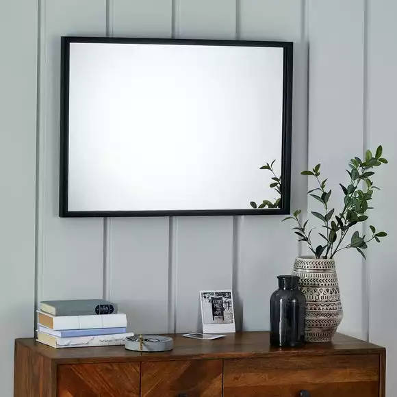 Dunelm Essentials Mantle Wall Mirror 73x53cm Black 3 Dunelm Essentials Mantle Wall Mirror 73x53cm Black