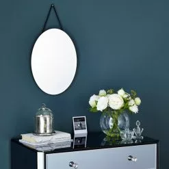 Dunelm Hanging Oval Wall Mirror, 40x30cm
