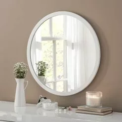 Yearn Mirrors Yearn Classic Round Wall Mirror, White 60cm