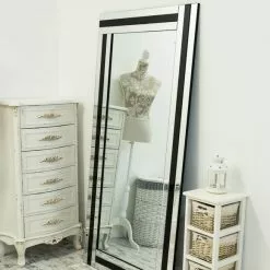 Milton Manor Westbury Black Leaner Mirror
