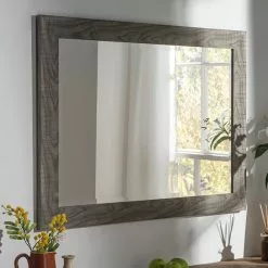Yearn Mirrors Yearn Framed Wall Mirror, Grey