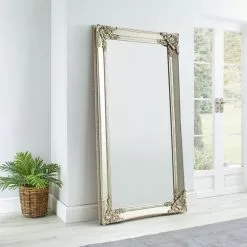 Dunelm Roma Leaner Mirror, Silver 177x91cm