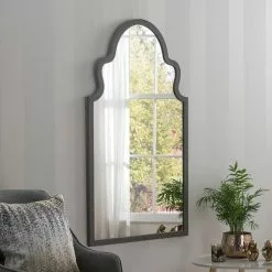 Dunelm Yearn Dark Grey Moroccan Mirror 60x107cm