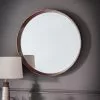 Cedar & Sage Sutton Round Walnut Wall Mirror, 100cm