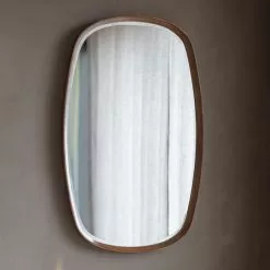Cedar & Sage Sutton Wall Mirror, Walnut 90x55cm