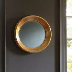 Cedar & Sage Dudley Round Wall Mirror Gold, 65cm