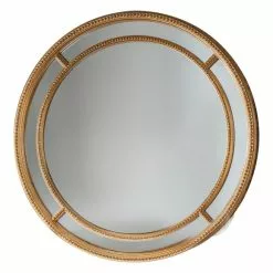 Cedar & Sage Mansfield Round Wall Mirror, Gold 90cm