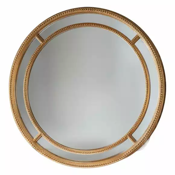 Cedar & Sage Mansfield Round Wall Mirror, Gold 90cm 3 Cedar & Sage Mansfield Round Wall Mirror, Gold 90cm