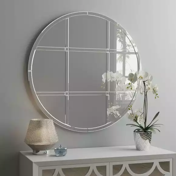 Dunelm Luxe Window Round Wall Mirror, 80cm 3 Dunelm Luxe Window Round Wall Mirror, 80cm