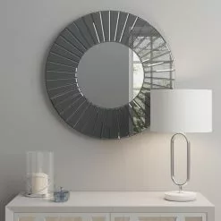 Dunelm Round Smoked Wall Mirror, 65cm