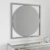 Dunelm Square Frame Round Wall Mirror, 80cm -All Mirrors Store 30712390