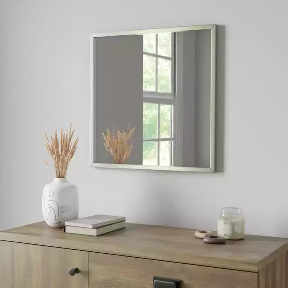 Dunelm Essentials Square Mirror, Silver 55cm 3 Dunelm Essentials Square Mirror, Silver 55cm