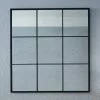 Pacific Lifestyle 9 Pane Square Mirror With Foxed Glass, Matt Black 110cm -All Mirrors Store 30715762