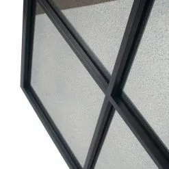 Pacific Lifestyle 9 Pane Square Mirror With Foxed Glass, Matt Black 110cm -All Mirrors Store 30715762 alt02