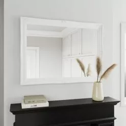 Dunelm Swept Wall Mirror, White 104x74cm