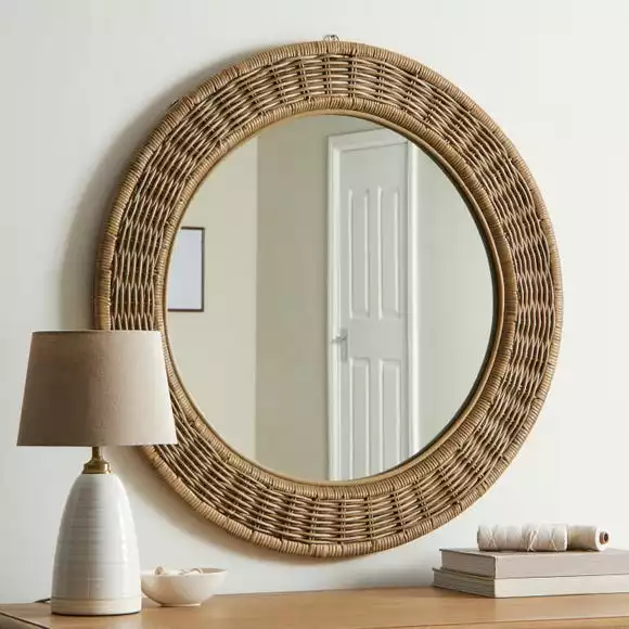 Churchgate Round Wicker Wall Mirror, 90cm 3 Churchgate Round Wicker Wall Mirror, 90cm