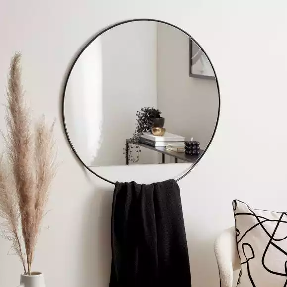Dunelm Round Hanging Detail Mirror, 75cm 3 Dunelm Round Hanging Detail Mirror, 75cm