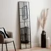 Dunelm Window Black Lines Leaner Mirror, 165x40cm
