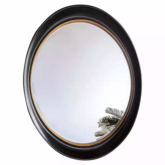 Cedar & Sage Burford Round Wall Mirror, Black And Gold 77x100cm 5 Cedar & Sage Burford Round Wall Mirror, Black And Gold 77x100cm - Image 3