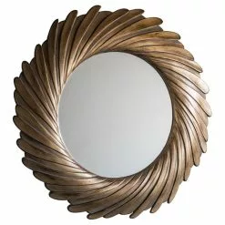 Cedar & Sage Iskra Round Wall Mirror, Gold Verdigris 100cm -All Mirrors Store 30763513 alt02
