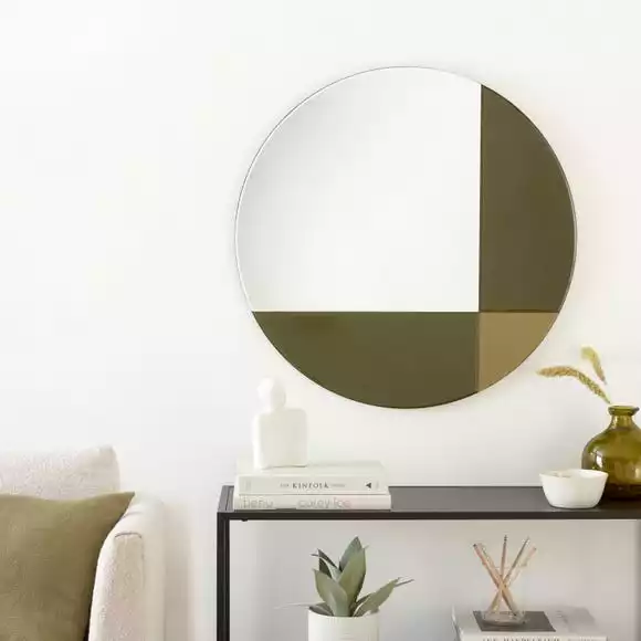 Dunelm Elements Round Coloured Glass Wall Mirror, 70cm 3 Dunelm Elements Round Coloured Glass Wall Mirror, 70cm