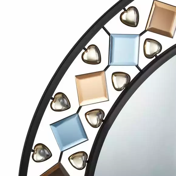 Dunelm Global Gem Edge Round Wall Mirror, Black 68cm 6 Dunelm Global Gem Edge Round Wall Mirror, Black 68cm - Image 4