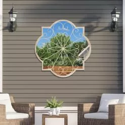 Dunelm Rose Petal Round Garden Mirror 90cm