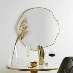 Dunelm Pond Mirror Round Gold 63cm