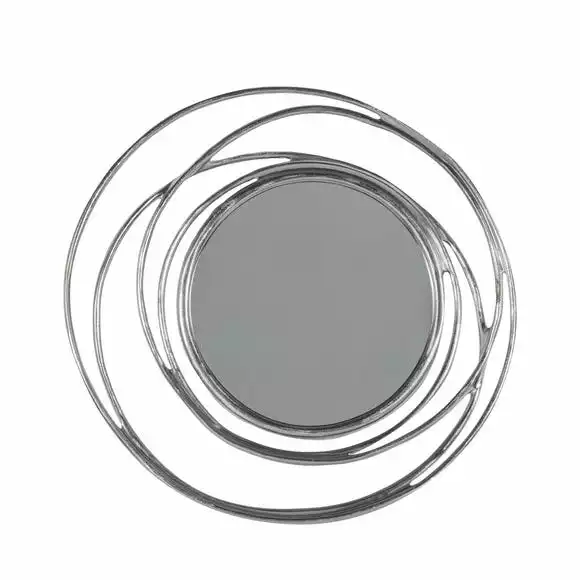 Cedar & Sage Lakenan Round Satin Wall Mirror, Slver 66cm 3 Cedar & Sage Lakenan Round Satin Wall Mirror, Slver 66cm