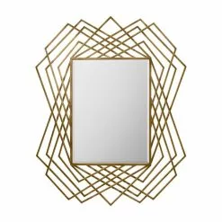 Cedar & Sage Spencer Rectangle Mirror, Gold 95x110cm -All Mirrors Store 30797624 alt02