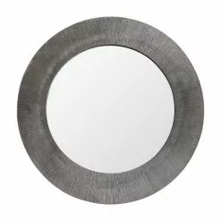 Cedar & Sage Arba Round Antique Nickel Wall Mirror, 80cm