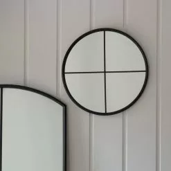 Cedar & Sage Anniston Round Wall Mirror, Black 60cm