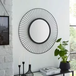 Elements Indoor Outdoor Black Mirror, 70cm -All Mirrors Store 30798209 alt01