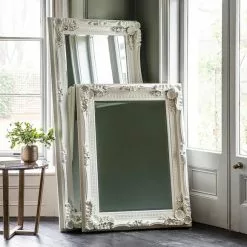 Cedar & Sage Carved Calera Leaner Mirror, Cream 90x176cm -All Mirrors Store 30798694 alt01
