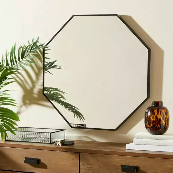 Dunelm Black Hexagon Mirror 60cm X 65cm 3 Dunelm Black Hexagon Mirror 60cm X 65cm