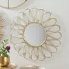 Pacific Lifestyle Petal Design Round Antique Gold Wall Mirror, 90cm