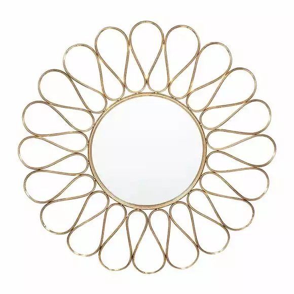 Pacific Lifestyle Petal Design Round Antique Gold Wall Mirror, 90cm 4 Pacific Lifestyle Petal Design Round Antique Gold Wall Mirror, 90cm - Image 2