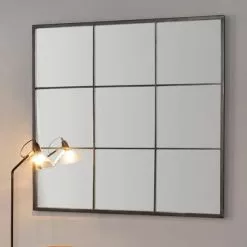 Pacific Lifestyle 9 Section Square Wall Mirror, Dark Grey 110cm