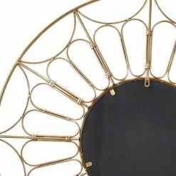 Pacific Lifestyle Metal Cane Effect Round Wall Mirror, Gold 100cm -All Mirrors Store 30803481 alt02