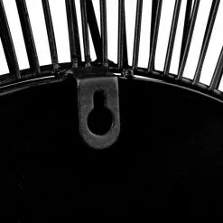 Pacific Lifestyle Metal Floral Frame Round Wall Mirror, Black 76cm -All Mirrors Store 30803482 alt02